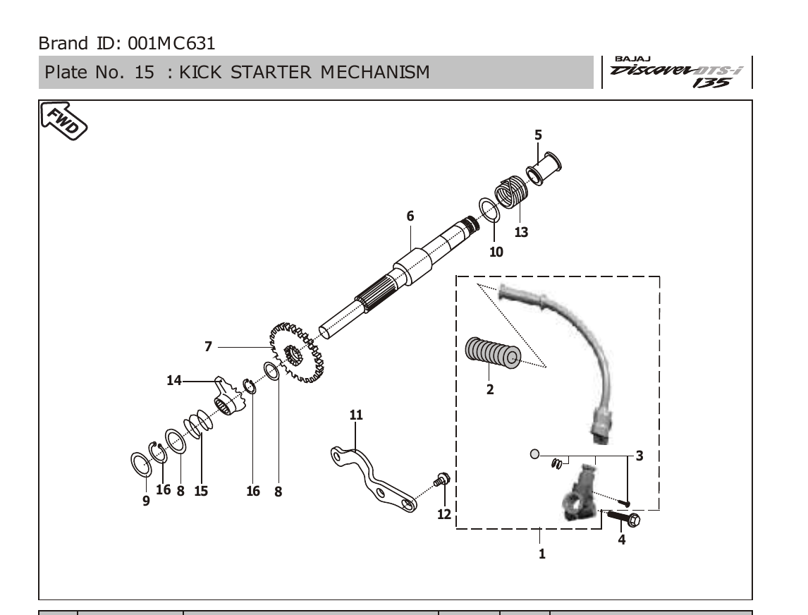 Plate 15 — KICK STARTER MECHANISM