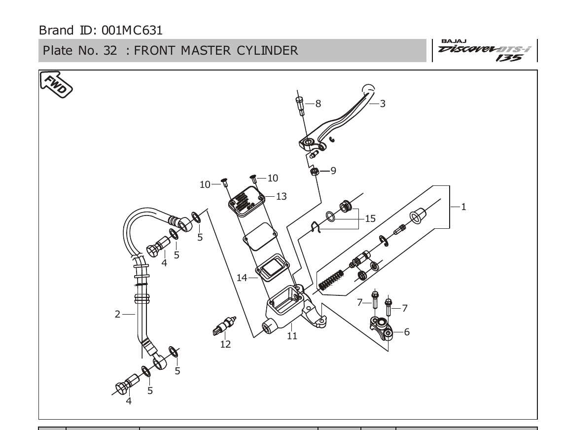Plate 32 — FRONT MASTER CYLINDER