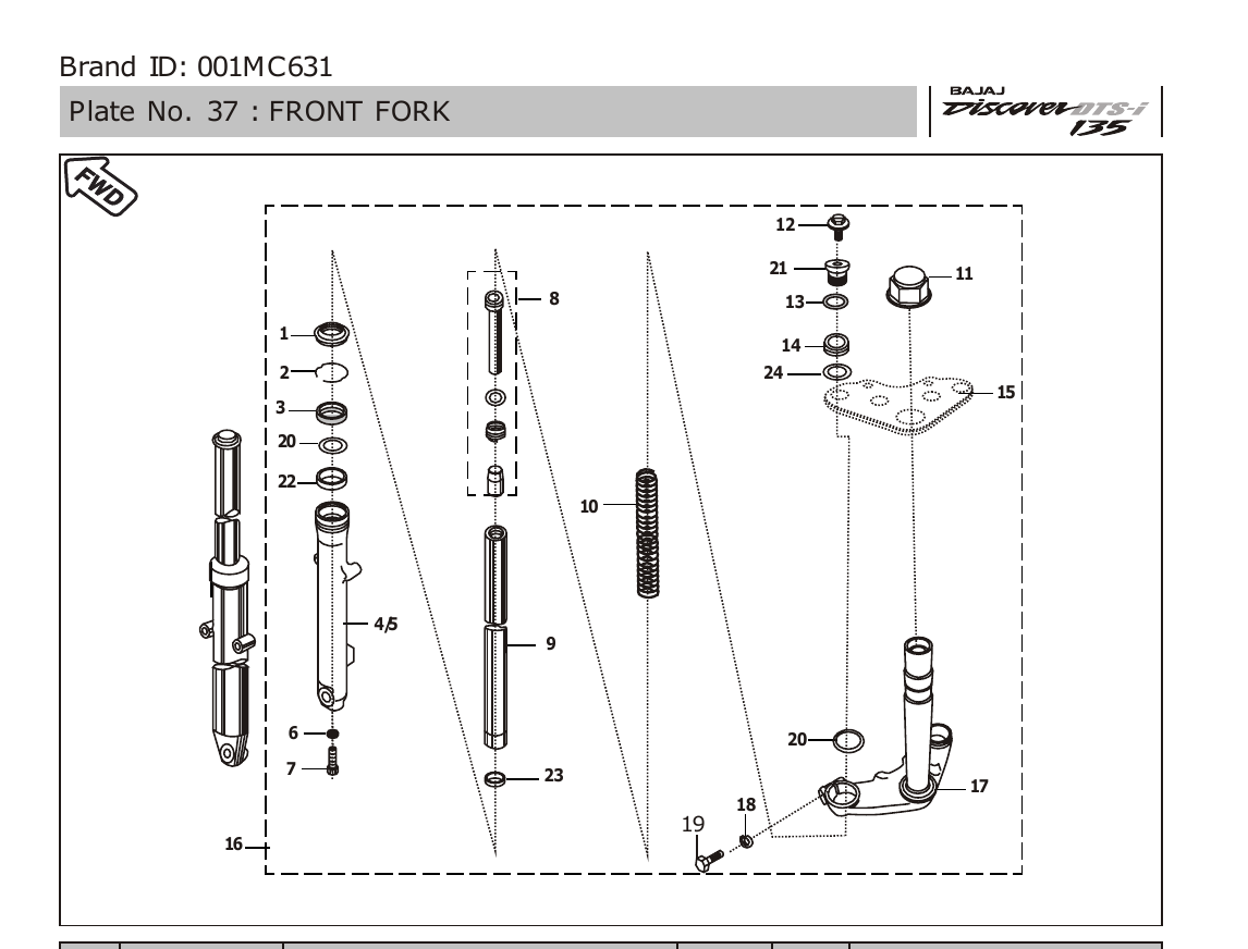 Plate 37 — FRONT FORK