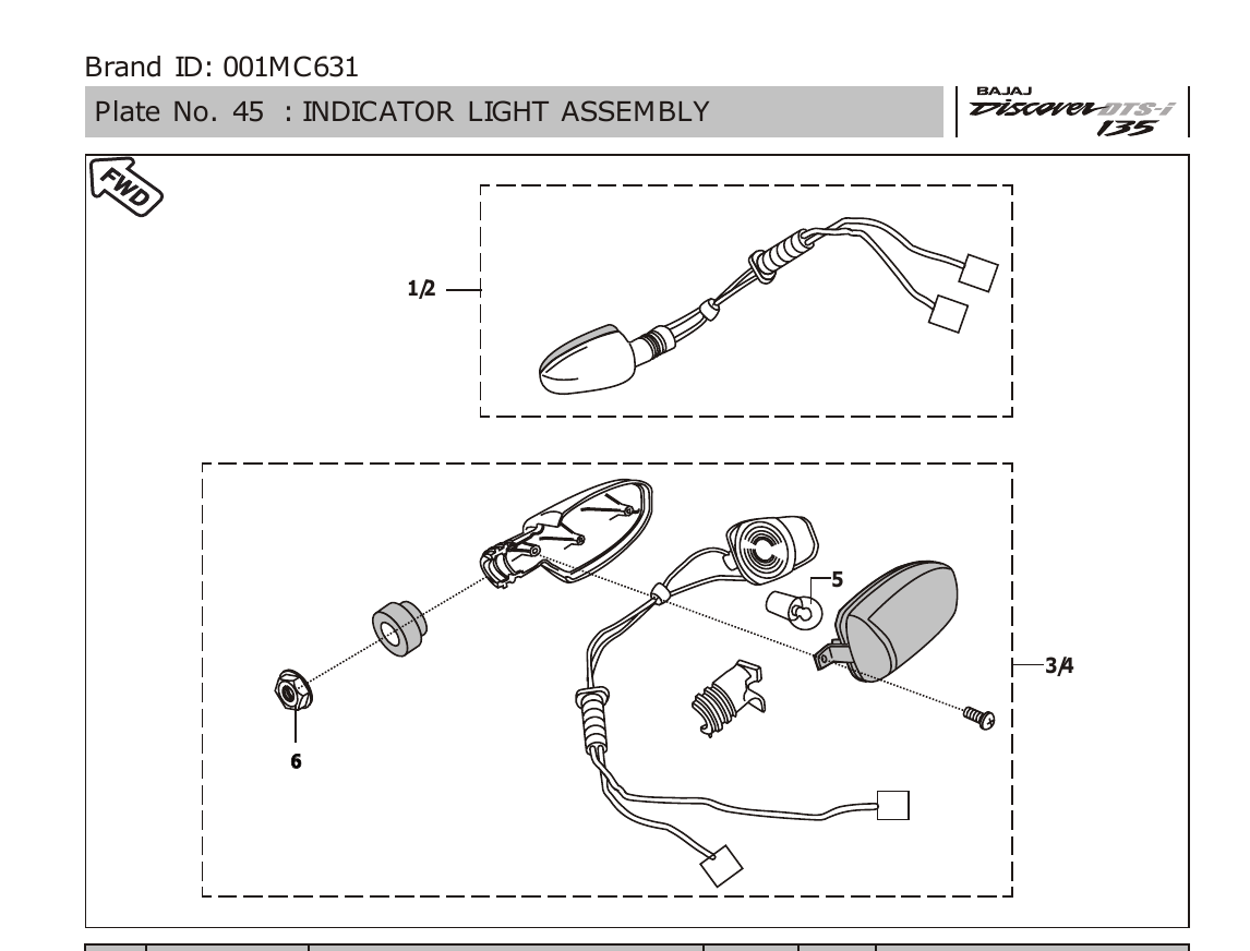 Plate 45 — INDICATOR LIGHT ASSEMBLY