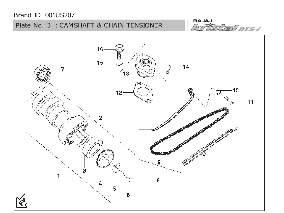 Plate 3 — CAMSHAFT & CHAIN TENSIONER