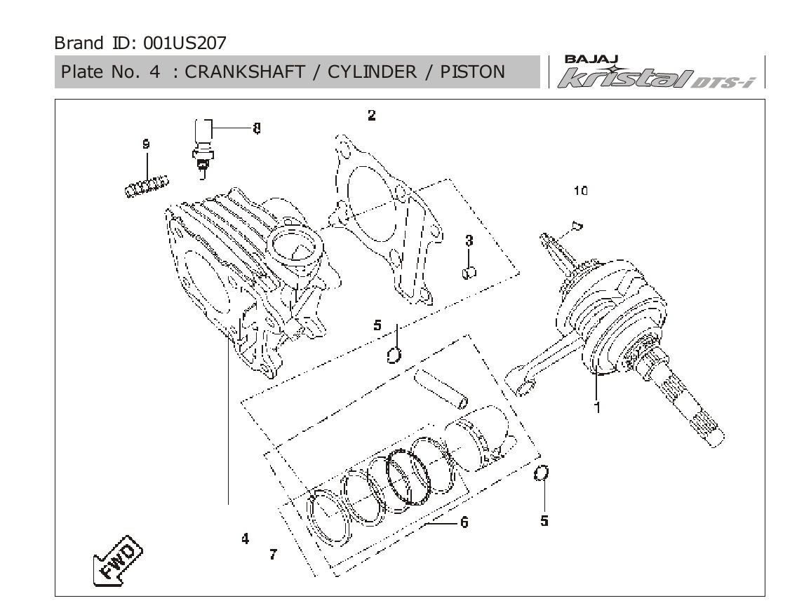 Plate 4 — CRANKSHAFT / CYLINDER / PISTON