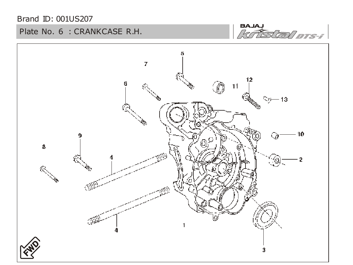 Plate 6 — CRANKCASE R.H.