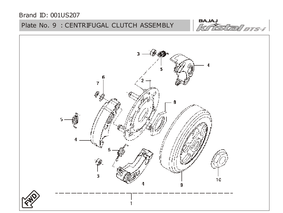 Plate 9 — CENTRIFUGAL CLUTCH ASSEMBLY