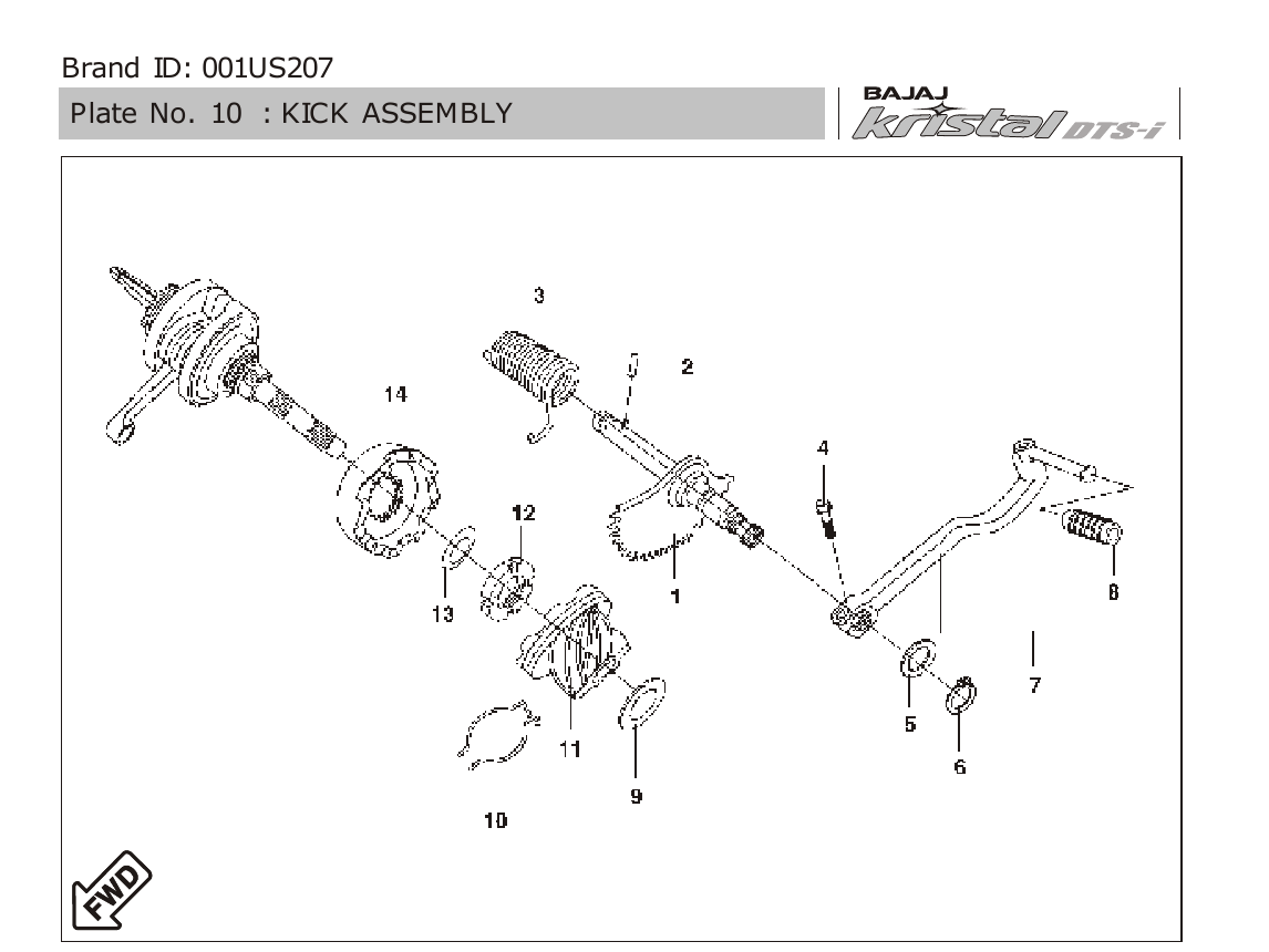 Plate 10 — KICK ASSEMBLY