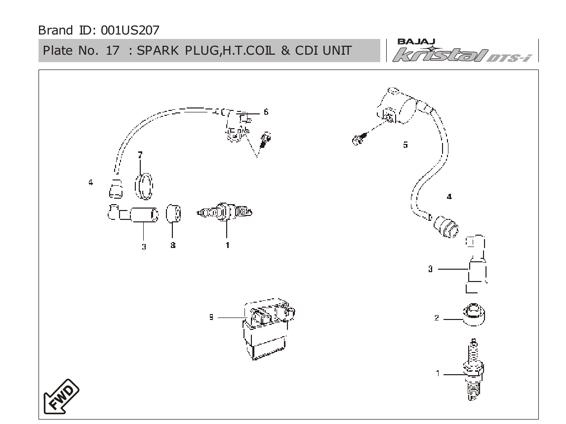 Plate 17 — SPARK PLUG,H.T.COIL & CDI UNIT