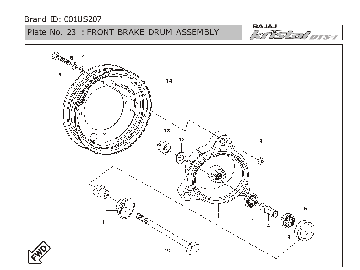 Plate 23 — FRONT BRAKE DRUM ASSEMBLY