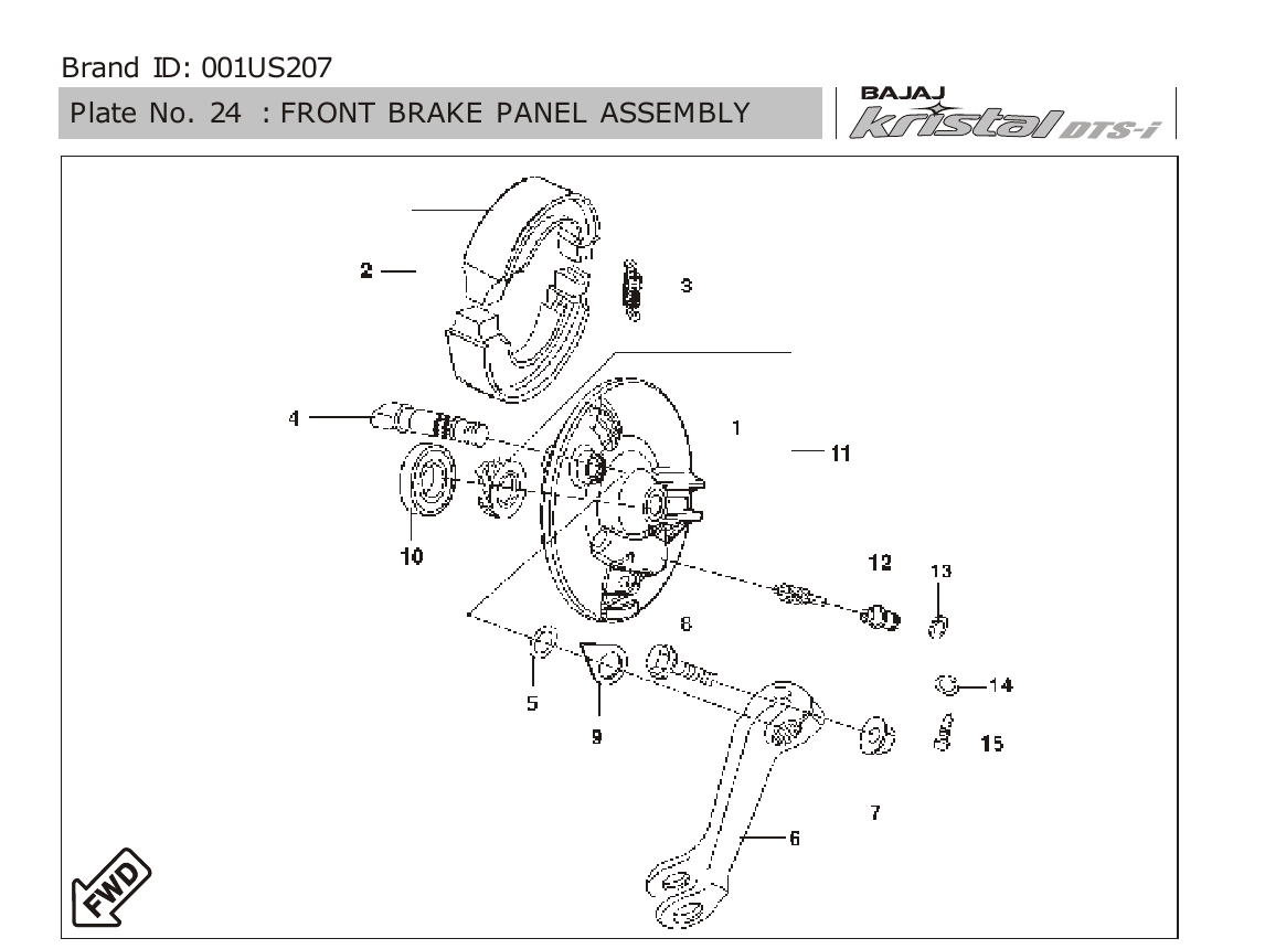 Plate 24 — FRONT BRAKE PANEL ASSEMBLY