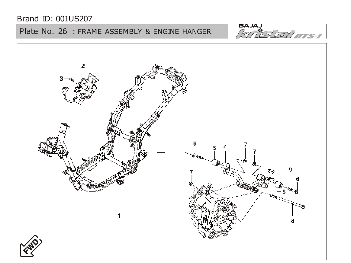 Plate 26 — FRAME ASSEMBLY & ENGINE HANGER