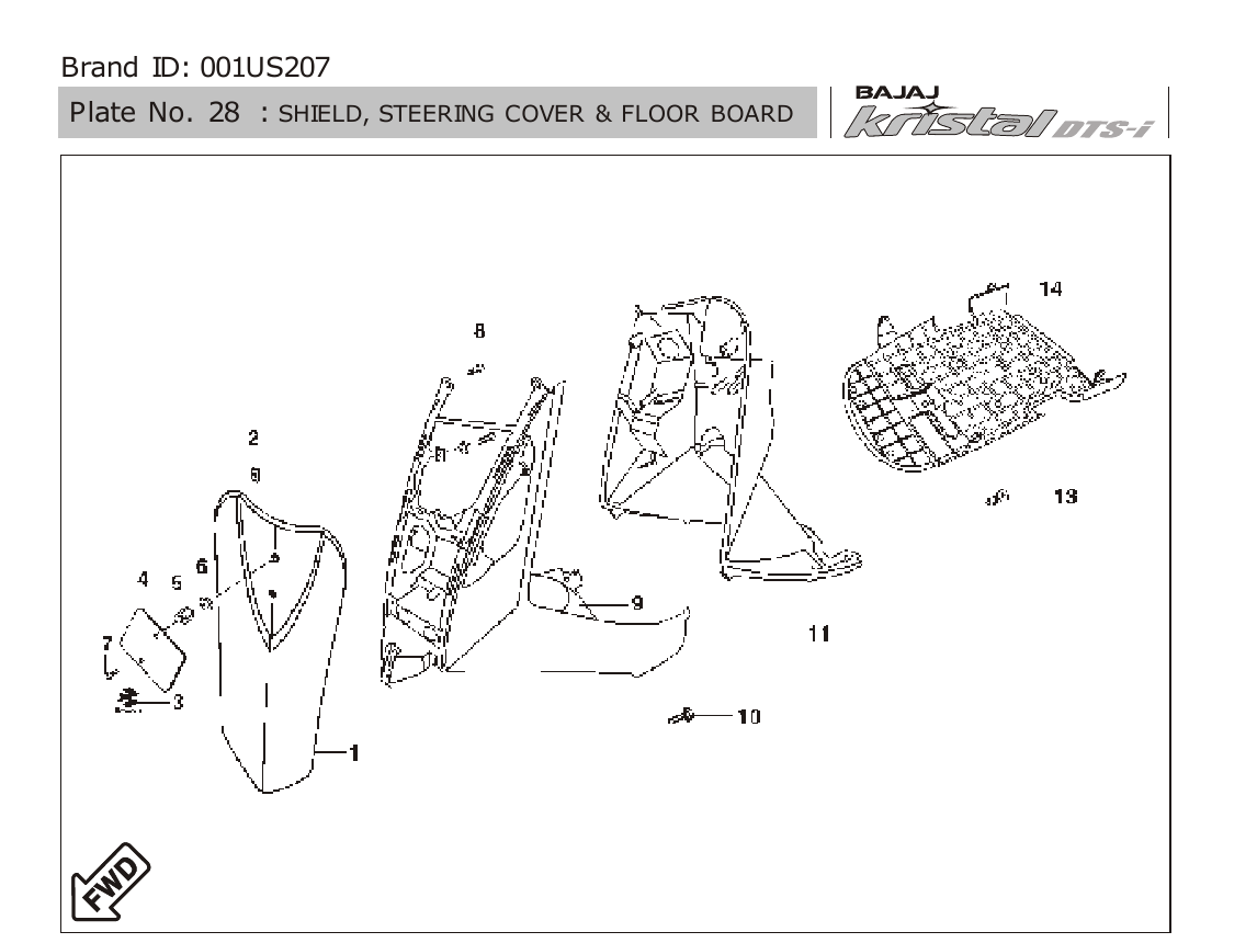 Plate 28 — SHIELD, STEERING COVER & FLOOR BOARD
