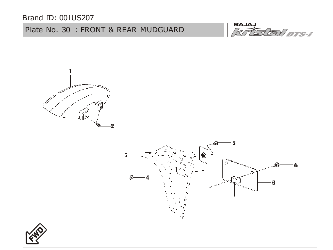 Plate 30 — FRONT & REAR MUDGUARD