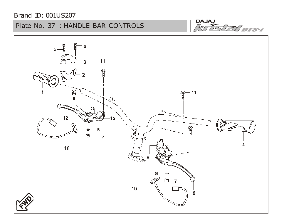 Plate 37 — HANDLE BAR CONTROLS