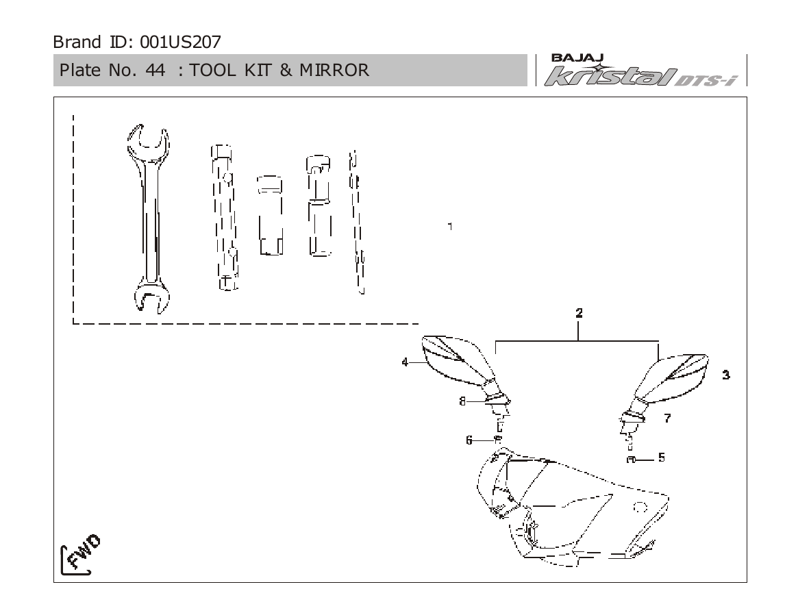Plate 44 — TOOL KIT & MIRROR