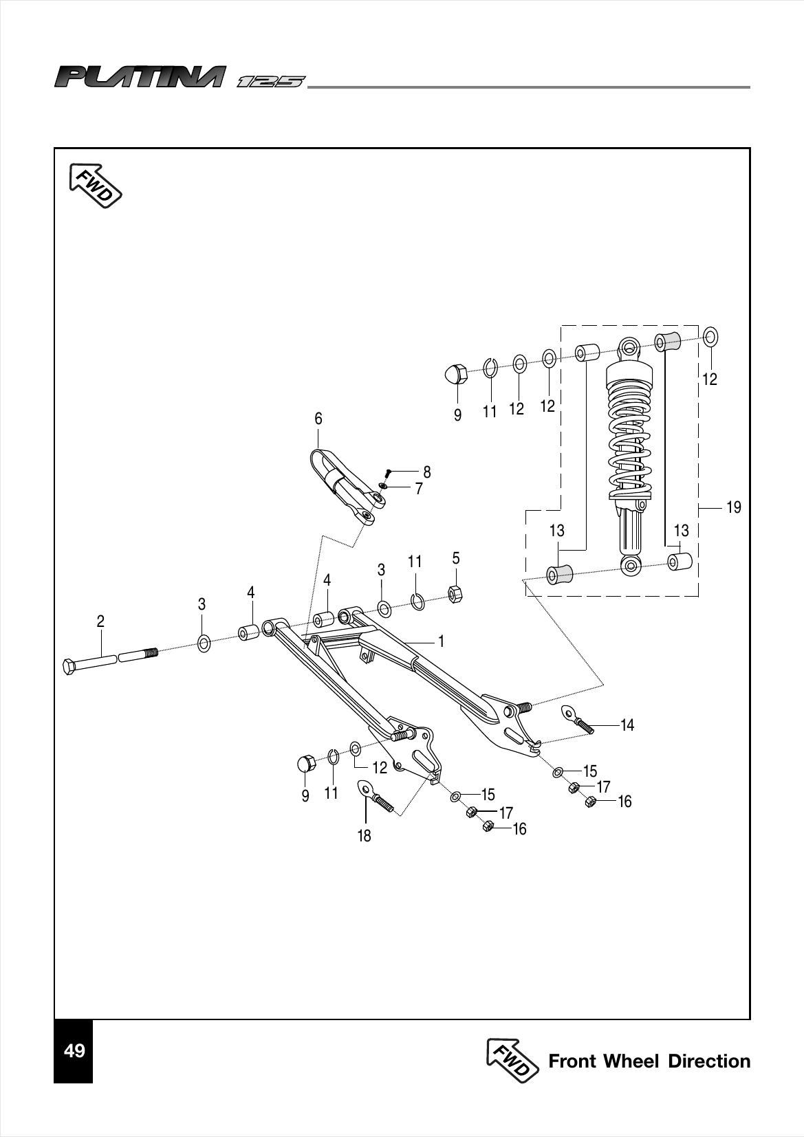 Plate 25 — Swing Arm / Rear Shock Absorber