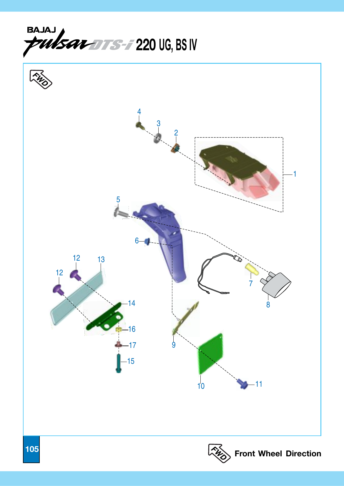 Plate 51 — Tail Lamp Assembly & Front / Rear Number Plate