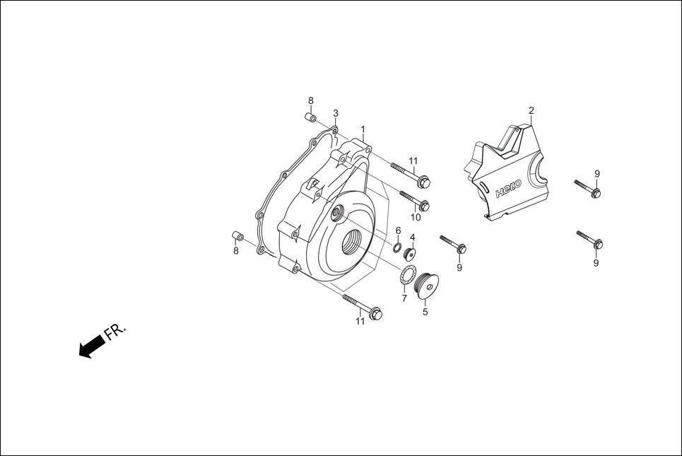 E-3A LEFT CRANK CASE COVER