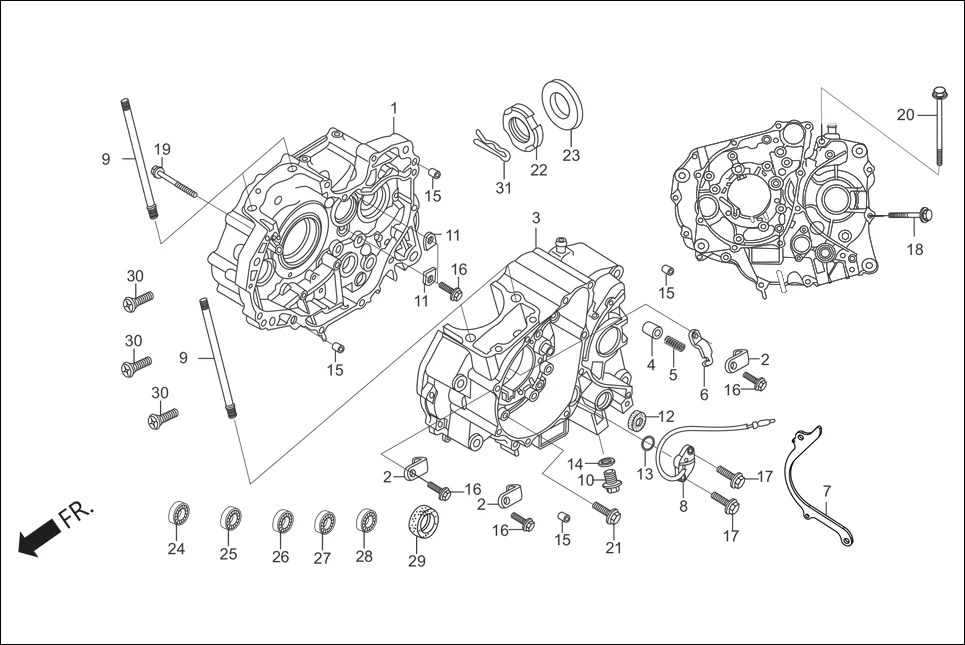 E-3B CRANK CASE AND COVER