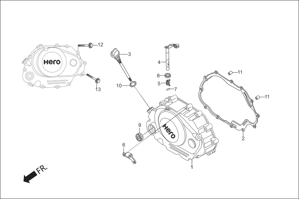 E-3 RIGHT CRANK CASE COVER