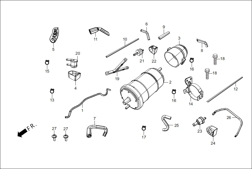 F-12A FUEL TANK /CANISTER ASSY diagram showing 17697-AAM-000