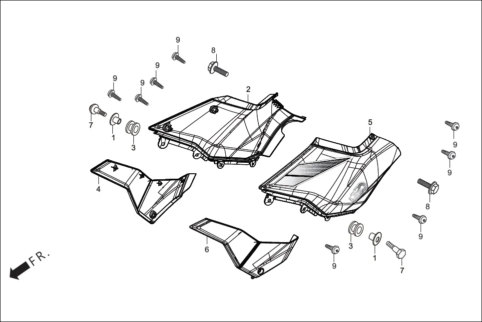 F-13 SIDE COVER diagram showing 83600-AAM-000S