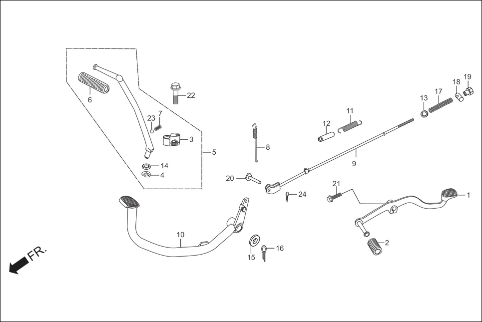 F-17 PEDAL GEAR CHANGE / KICK STARTER / PEDAL BRAKE diagram showing 94201-30300