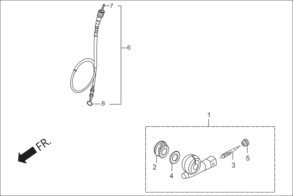 F-2A-DISC SPEEDOMETER. GEAR AND SPEEDOMETER. CABLE diagram showing 44810-KTC-900