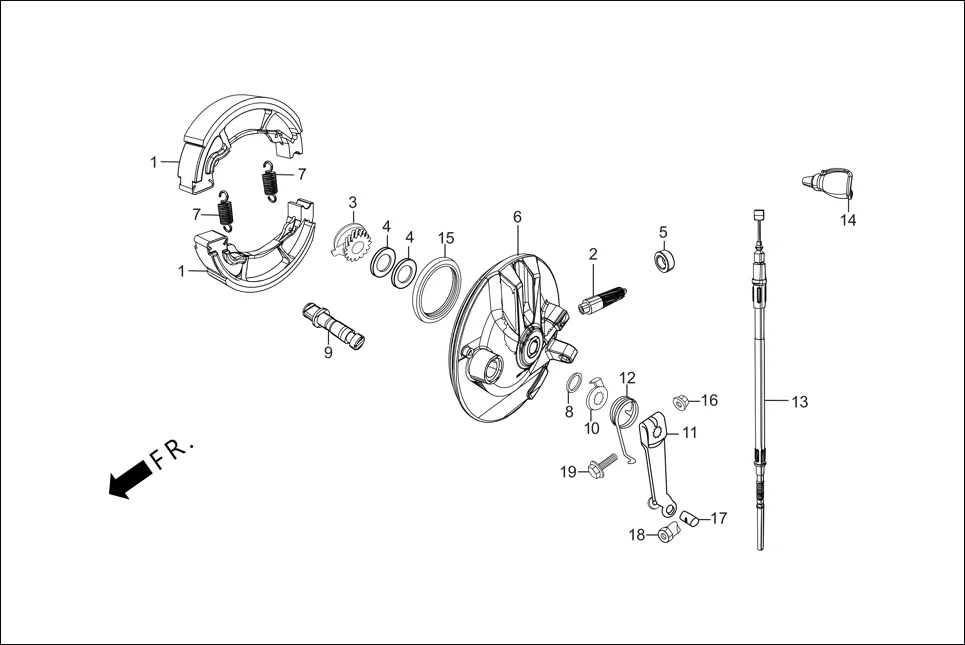 F-7A-DRUM FRONT BRAKE (DRUM) diagram showing 95015-32001