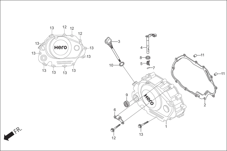 E-5 RIGHT CRANK CASE COVER