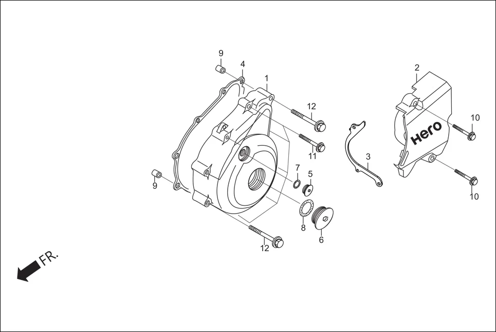 E-7C LEFT CRANK CASE COVER