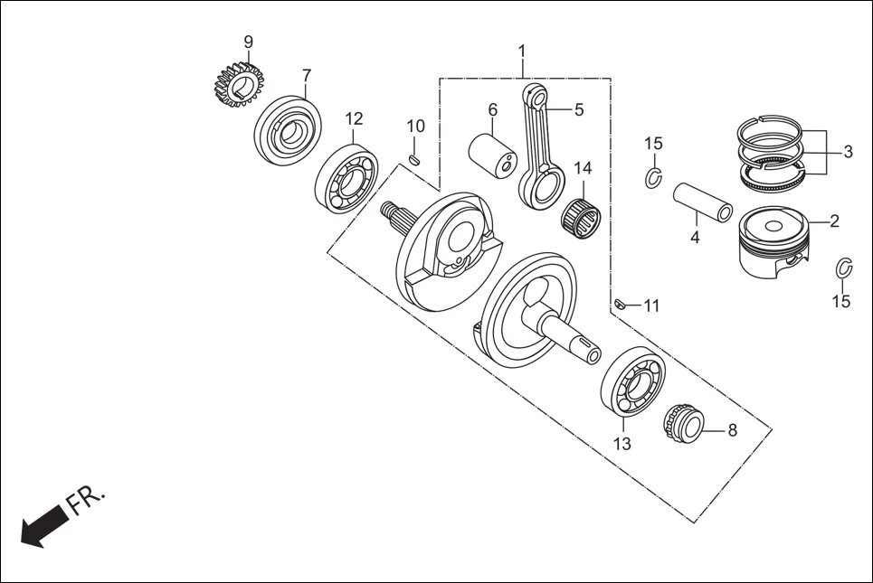 E-9 CRANK SHAFT / PISTON
