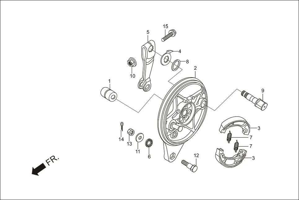F-10 REAR BRAKE PANEL diagram showing 92811-10000