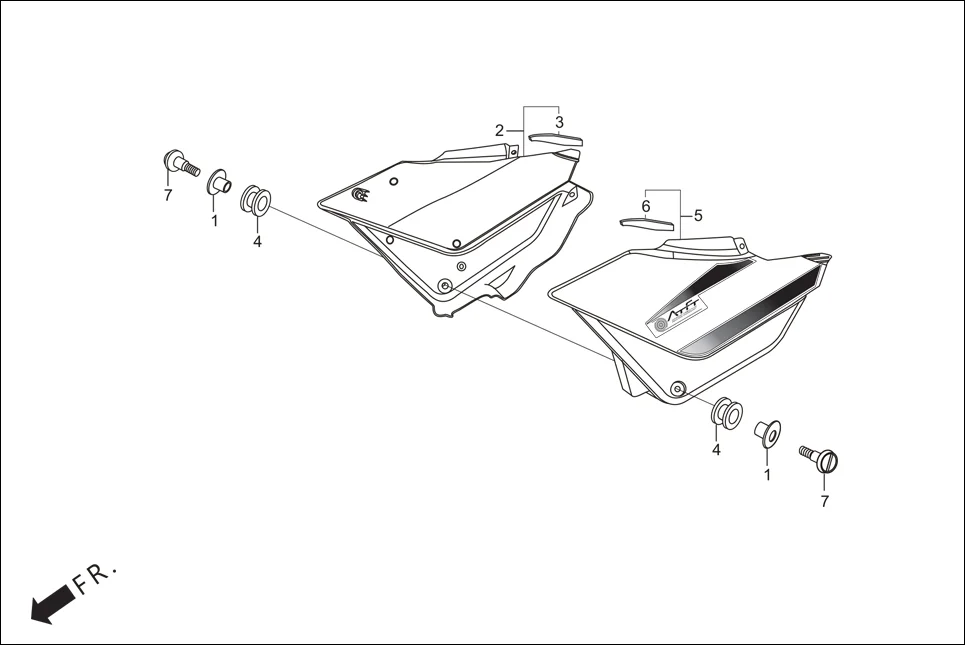 F-14 SIDE COVER diagram showing 83600-AAM-200U