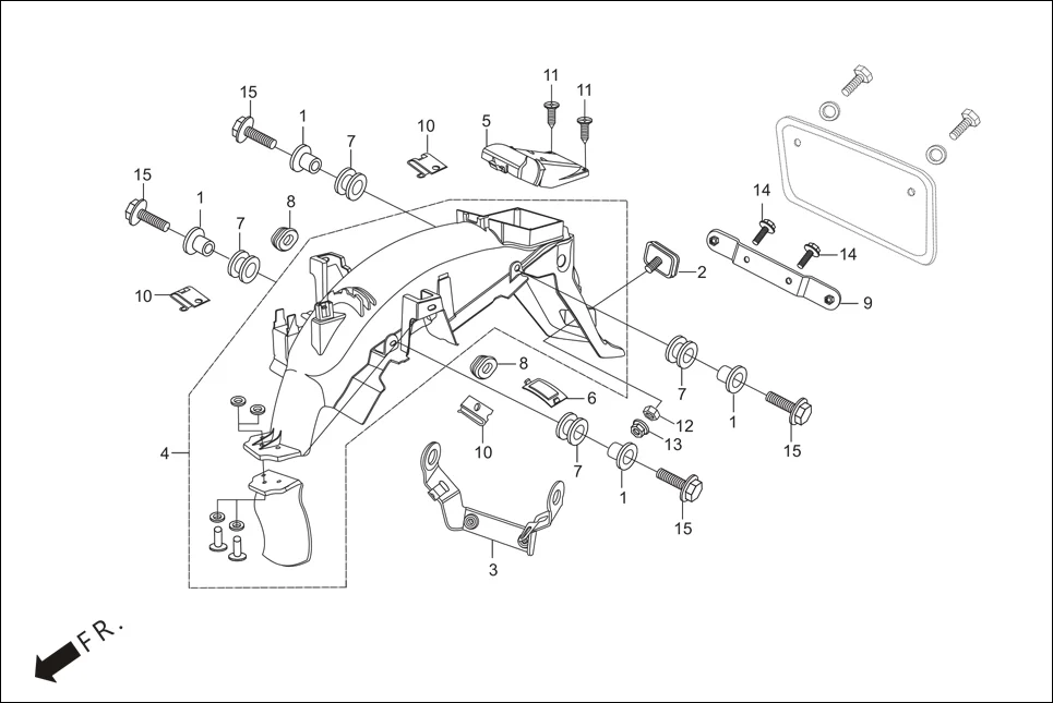 F-21 REAR FENDER diagram showing 80130-KRC-900