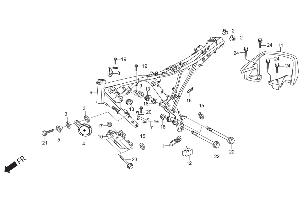 F-25 FRAME BODY / ASV / GRIP REAR diagram showing 38110-KTN-900