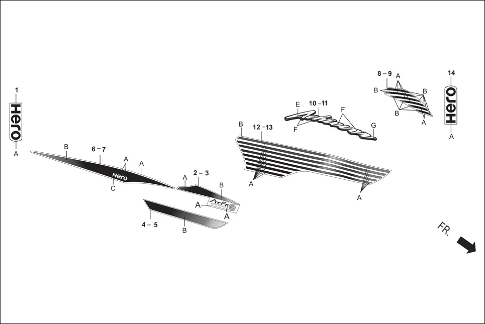 F-27 STRIPE / MARKS diagram showing 86115-AAM-200R