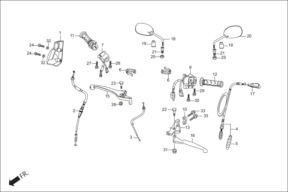 F-3-SELF HANDLE LEVER / SWITCH / CABLE diagram showing 35150-KTN-910