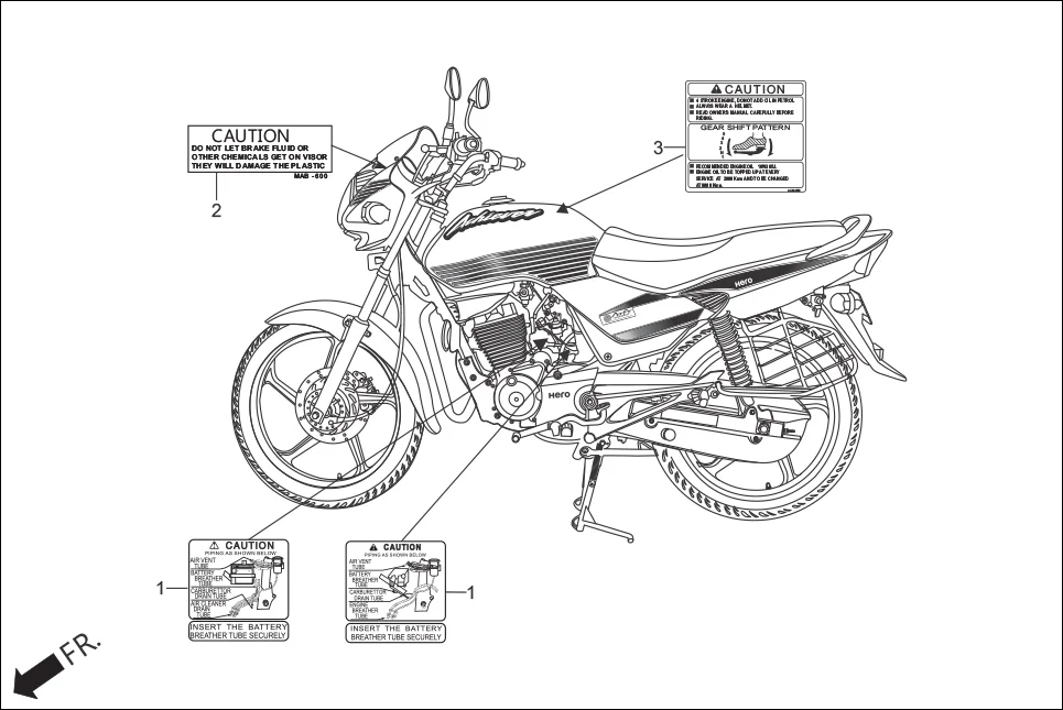 F-30-KICK CAUTION LABEL assembly diagram for Hero Achiever (Nov, 2014)