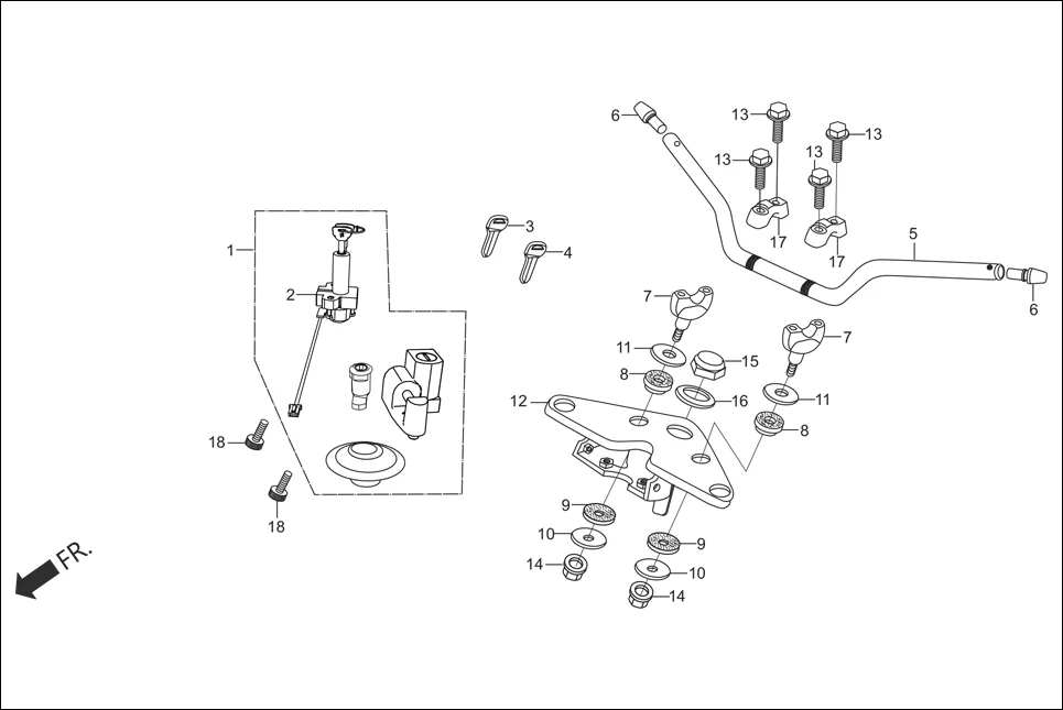 F-4 HANDLE PIPE / TOP BRIDGE diagram showing 35121-AAM-H00