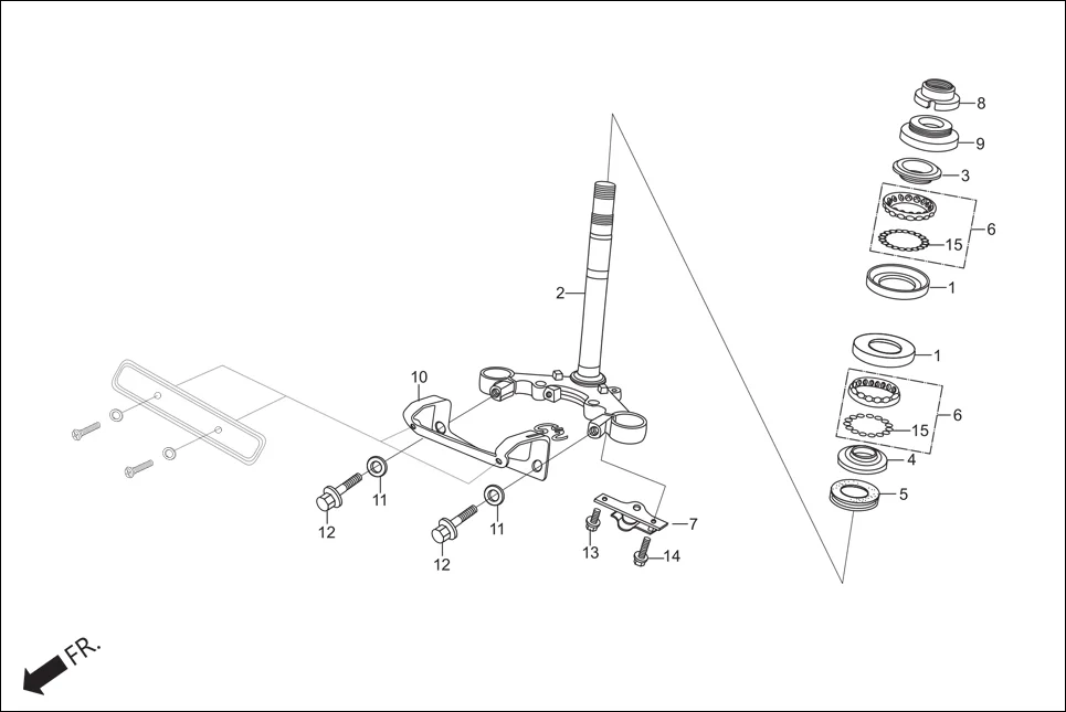 F-5 STRG. STEM diagram showing 64315-KTN-700