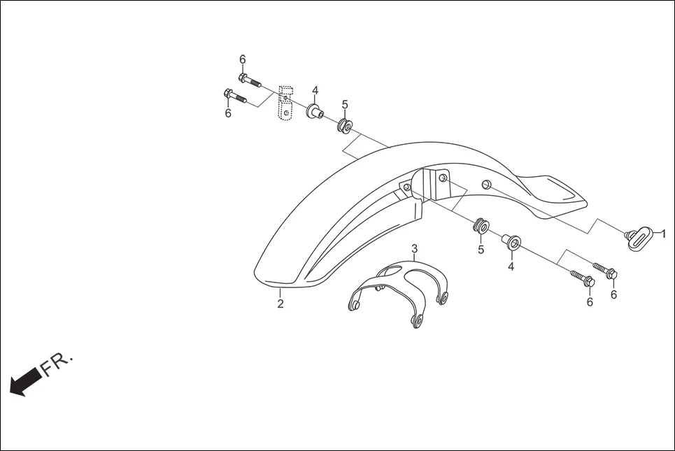 F-6 FRONT FENDER diagram showing 61102-KTN-700