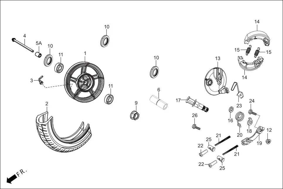F-10-VX FRONT WHEEL/FRONT BREAK diagram showing 95701-06010-00