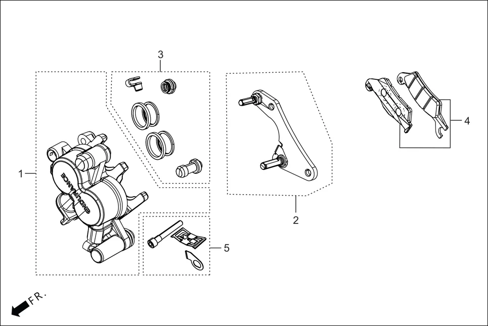F-10A-ZX CALIPER ASSY. diagram showing ACPDC3F026000G