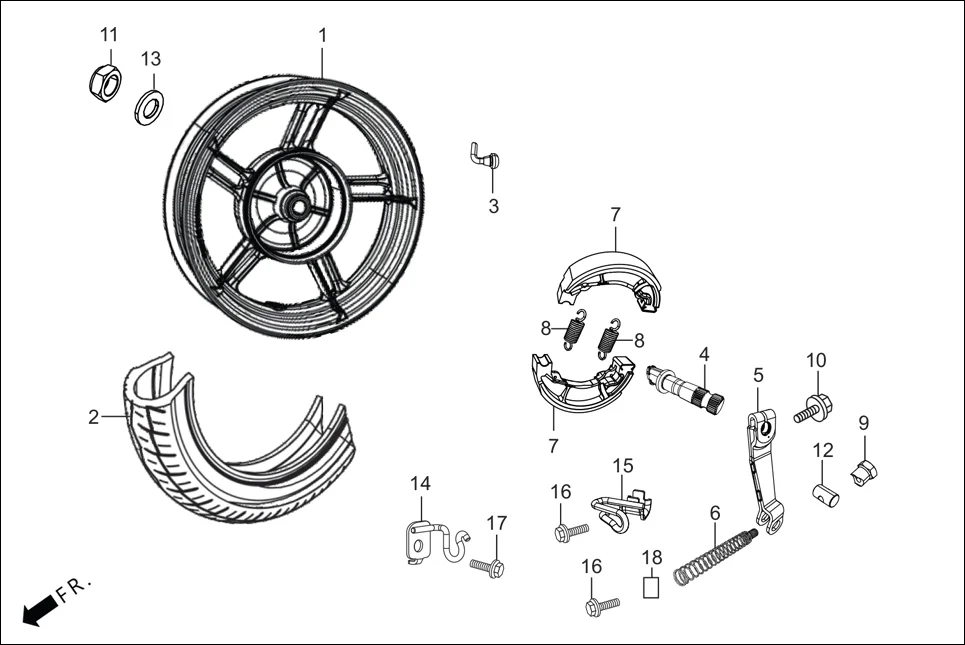 F-11 REAR WHEEL diagram showing 95015-32001
