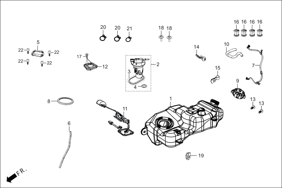 F-13 FUEL TANK diagram showing A1AME1G000000G