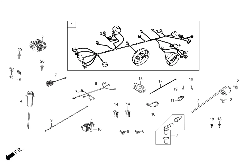 F-22 ELECTRICALS (WIRE HARNESS) diagram showing A1AMA7R002000G
