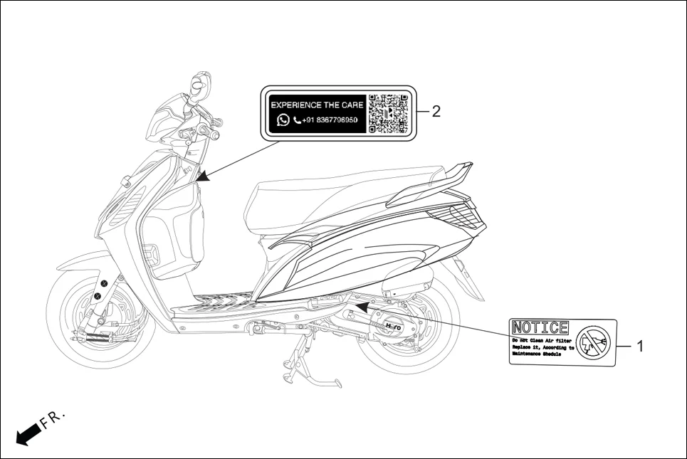 F-25 CAUTION LABEL diagram showing 87509-AAP-000