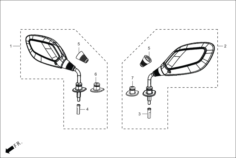 F-3B-VX MIRROR ASSY. diagram showing 88110-ABS-401C