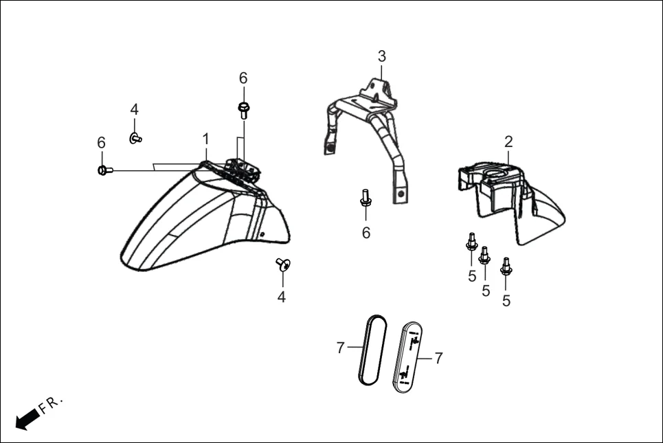 F-5-VX FRONT FENDER diagram showing 61120-ABS-400