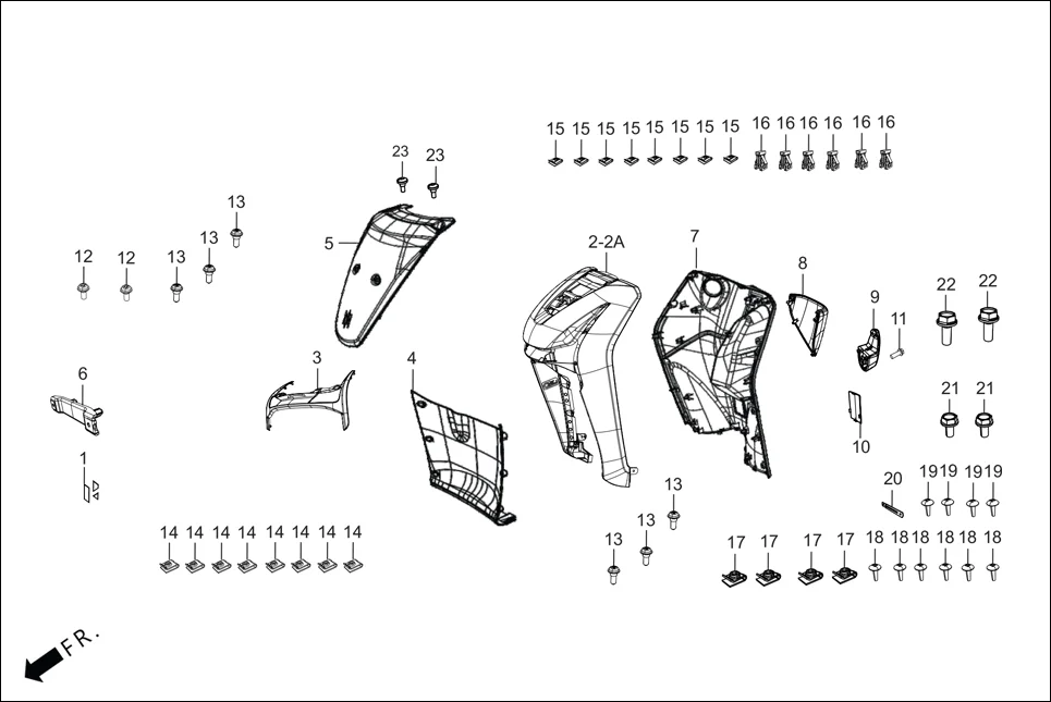 F-6-VX FRONT COVER (FR. &amp; INNER COVER) diagram showing ABSEB4H000000G