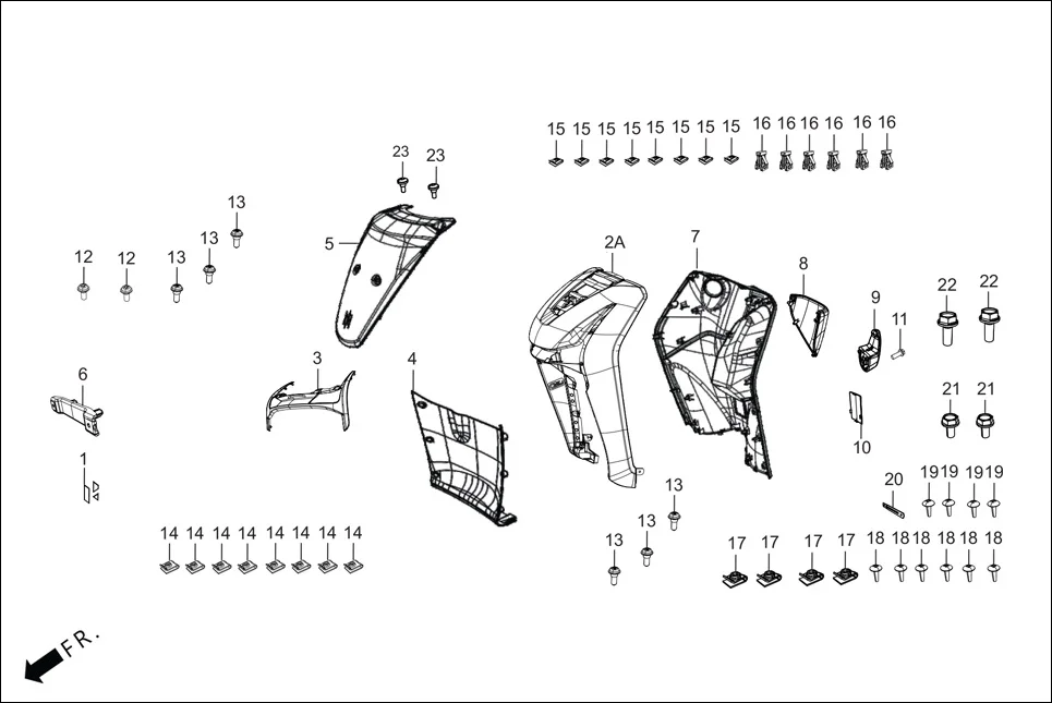 F-6-ZX FRONT COVER (FR. &amp; INNER COVER) diagram showing A1AMS6A0020CLG